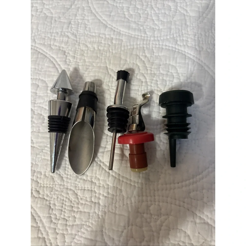 Assortment Of Wine Tools, Including A‎ Pourer  And A Stopper  Good Condition